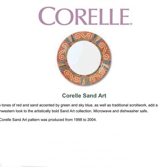 Vintage Corelle Sand Art Salad Plates - Picture 9 of 9
